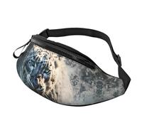 Marsupio Sea Sunset Flying Dragon per uomo e donna, borsa a tracolla regolabile, adatto per viaggi, escursionismo, escursionismo, corsa, Blue Eyed Snow Leopard, Taglia unica