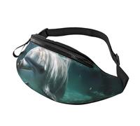 Marsupio Sea Sunset Flying Dragon per uomo e donna, borsa a tracolla regolabile, adatto per viaggi, escursionismo, escursionismo, corsa, Delfino carino., Taglia unica