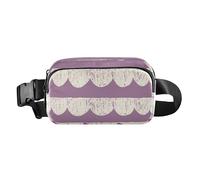 Marsupio semplice con motivo geometrico, viola, alla moda, per uomo e donna, mini borsa a tracolla, accessorio da viaggio con cinghia regolabile, per ciclismo, escursionismo, palestra, Semplice