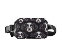 Marsupio semplice e fotografico con faccine di cane, alla moda, per uomini e donne, mini marsupio con cinghia regolabile per viaggi, corsa, escursionismo, semplici facce fotografiche di cani, 1 size