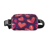 Marsupio sexy con labbra e cuori rossi alla moda per San Valentino borsa a tracolla per uomo donna piccola borsa a tracolla con tracolla regolabile per lo shopping sport lavoro