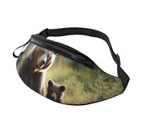 Marsupio Snow Mountain Wild Wolf per donne e uomini, alla moda, regolabile, per allenamento, corsa, viaggi, stile casual, Madre orsi bruni proteggere cuccioli, Taglia unica