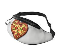 Marsupio Snow Mountain Wild Wolf per donne e uomini, alla moda, regolabile, per allenamento, corsa, viaggi, stile casual, I Love Pizza Cuore, Taglia unica