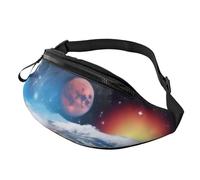 Marsupio Space Planet - Marsupio grande alla moda per donne e uomini, tasche sicure con cerniera regolabile, per viaggi, feste, sport, corsa, escursionismo, uso quotidiano, 3D, Taglia unica, Organizer
