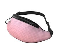 Marsupio sportivo con stampa a griglia, rosa, rosso, ombré, per donne e uomini, per viaggi, escursionismo, corsa