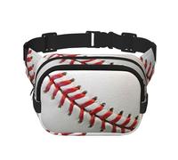 Marsupio sportivo con stampa palla da baseball, elegante e pratico, regolabile, perfetto per viaggi e attività all'aperto, Nero , Taglia unica