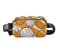 Marsupio sportivo da pallavolo arancione, da donna, impermeabile, da viaggio, da uomo, sportivo, da pallavolo, arancione, 20,3 x 13,5 x 5,8 cm, divertente, carino, sportivo pallavolo, arancione, 8 x