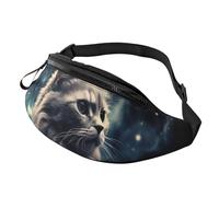 Marsupio sportivo impermeabile con scritta "A cat in a nebulose" per uomo e donna, alla moda, con cinghia regolabile, grande borsa a tracolla per viaggi ed escursioni