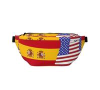 Marsupio stampato con bandiera della Spagna americana con grande capacità e doppie tasche, adatto per viaggi e sport.