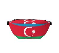 Marsupio stampato con bandiera dell'Azerbaigian con grande capacità e doppie tasche, adatto per viaggi e sport.