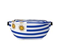 Marsupio stampato con bandiera dell'Uruguay con grande capacità e doppie tasche, adatto per viaggi e sport.