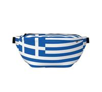 Marsupio stampato con bandiera greca con grande capacità e doppie tasche, adatto per viaggi e sport.