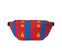 Marsupio stampato con bandiera mongola con grande capacità e doppie tasche, adatto per viaggi e sport.