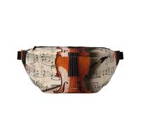 Marsupio stampato con spartiti per violino per uomo e donna, marsupio regolabile da viaggio, borsa a tracolla da viaggio, sport, corsa, escursionismo, borsa da cintura