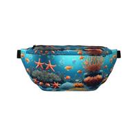 Marsupio stampato subacqueo Coral Fish con grande capacità e doppie tasche, adatto per viaggi e sport.