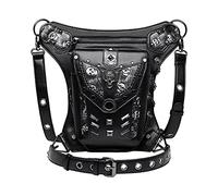 Marsupio Steampunk, borsa messenger, borsa a tracolla da gamba, per donne e uomini, Nero , 33x30CM, come descrizione