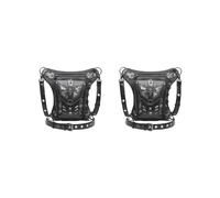 Marsupio Steampunk, borsa messenger, borsa a tracolla da gamba, per donne e uomini, Set da 2 (nero), 33x30CM, come descrizione