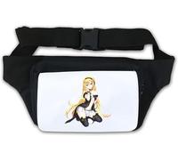 Marsupio stile anime bionda ragazza pin up nera calze nere marsupio bianco