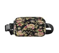 Marsupio stile barocco retrò beige fiori alla moda alla moda marsupio per donne uomini mini con cinturino regolabile per allenamento corsa escursionismo para la cintura de hombre