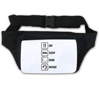 Marsupio stile libro "Eat Sleep Read Repeat" bianco, bianco, Taglia unica