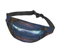 Marsupio stile retrò con motivo spaziale per donne e uomini, borsa da cintura impermeabile con cintura regolabile, borsa a tracolla casual da viaggio, per sport, corsa, ciclismo, Fantasy Notte Scena,