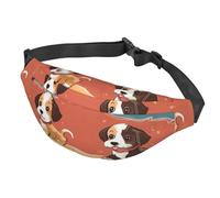 Marsupio stile retrò con motivo spaziale per donne e uomini, borsa da cintura impermeabile con cintura regolabile, borsa a tracolla casual da viaggio, per sport, corsa, ciclismo, Illustrazione del