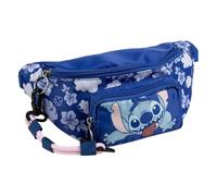 Marsupio Stitch per bambini - Marsupio regolabile per bambini con design Stitch, due scomparti con cerniera, leggero e resistente, ideale per passeggiate, viaggi ed escursioni.
