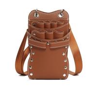Marsupio Taglio di Capelli Crossbody Hairdressing Scissors Pet Tool Storage Bag per Parrucchieri(Marrone)
