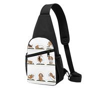 Marsupio tattico con stampa di cucciolo di cane yoga, marsupio da corsa, marsupio da ciclismo, nero, taglia unica, Multicolore, Taglia unica, Zaini Sling