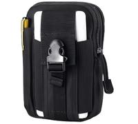 Marsupio tattico, marsupio militare da trasporto quotidiano, nylon 1000D impermeabile, adatto a smartphone di grandi dimensioni, attacco per cintura o zaino (Black)