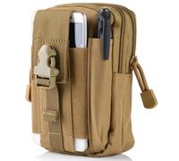 Marsupio tattico, marsupio militare da trasporto quotidiano, nylon 1000D impermeabile, adatto a smartphone di grandi dimensioni, attacco per cintura o zaino (Khaki)