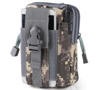 Marsupio tattico, marsupio militare da trasporto quotidiano, nylon 1000D impermeabile, adatto a smartphone di grandi dimensioni, attacco per cintura o zaino (ACU)