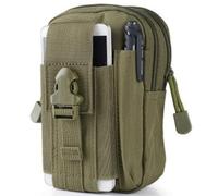 Marsupio tattico, marsupio militare da trasporto quotidiano, nylon 1000D impermeabile, adatto a smartphone di grandi dimensioni, attacco per cintura o zaino (Green)