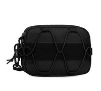 Marsupio Tattico Molle Admin Dump, Multiuso per Cellulare Torcia Elettrica Gilet Marsupio per Piccoli Utensili Organizzazione Modulare Orizzontale(Black)