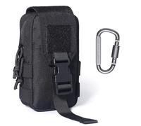 Marsupio tattico MOLLE - Organizer in nylon 1000D EDC, compatto marsupio per attrezzatura da esterno, accessori per escursionismo e campeggio con moschettone bonus (nero)