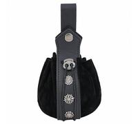 Marsupio tradizionale alla moda con tasche multiple Quattro mila costumi Addons risveglio carnevale e uso quotidiano Cosplay, 2 Accessori Neri, Bellezza di massa