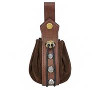 Marsupio tradizionale alla moda con tasche multiple Quattro mila costumi Addons risveglio carnevale e uso quotidiano Cosplay, Perline marroni, Bellezza di massa