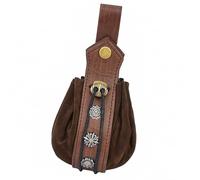 Marsupio tradizionale alla moda con tasche multiple Quattro mila costumi Addons risveglio carnevale e uso quotidiano Cosplay, 2 Accessori Marrone, Bellezza di massa