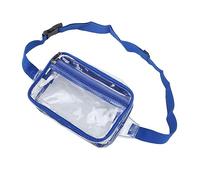 Marsupio trasparente, borsa a tracolla trasparente, in PVC, grande capacità, cerniera impermeabile per lo sport quando si viaggia, Blu
