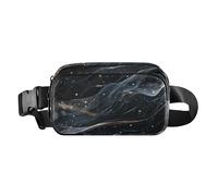 Marsupio trasparente fluido con sfondo nero, alla moda, per uomo e donna, impermeabile, con cinghia regolabile, per ciclismo, escursionismo, palestra, Fluido trasparente con sfondo nero, 1 size