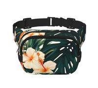 Marsupio tropicale estivo hawaiano fiore foglie di palma marsupio regolabile borsa a tracolla grande borsa da viaggio marsupio unisex