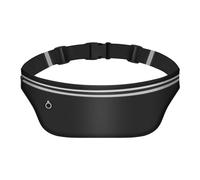 Marsupio ultra sottile per donne e uomini, cintura da corsa sottile, marsupio da corsa, impermeabile, cintura per soldi, nero, Moda