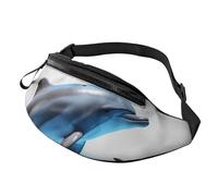 Marsupio unico con delfino 3D per uomo e donna, borsa a tracolla impermeabile per sport all'aria aperta