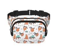 Marsupio unisex alla moda con bradipo divertente, alla moda, elegante marsupio per allenamenti, corsa, viaggi ed escursioni, Nero , Taglia unica