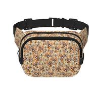 Marsupio unisex alla moda con cani Labrador Retriever, elegante marsupio per allenamenti, corsa, viaggi ed escursionismo, Nero , Taglia unica
