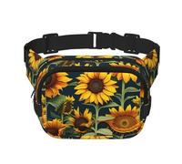 Marsupio unisex alla moda con fiori selvatici, alla moda, per allenamenti, corsa, viaggi ed escursioni, Nero , Taglia unica