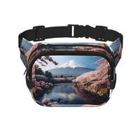 Marsupio unisex alla moda con il Monte Fuji del Giappone, elegante marsupio per allenamenti, corsa, viaggi ed escursionismo, Nero , Taglia unica