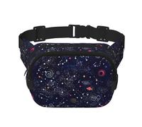 Marsupio unisex alla moda con mappa delle costellazioni stellari, elegante marsupio per allenamenti, corsa, viaggi ed escursionismo, Nero , Taglia unica