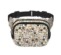 Marsupio unisex alla moda con ossa di cane, elegante marsupio per allenamenti, corsa, viaggi ed escursioni, Nero , Taglia unica