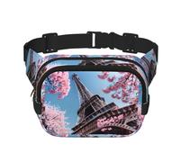 Marsupio unisex alla moda con pittura a olio Parigi Torre Eiffel, elegante marsupio per allenamenti, corsa, viaggi ed escursioni, Nero , Taglia unica
